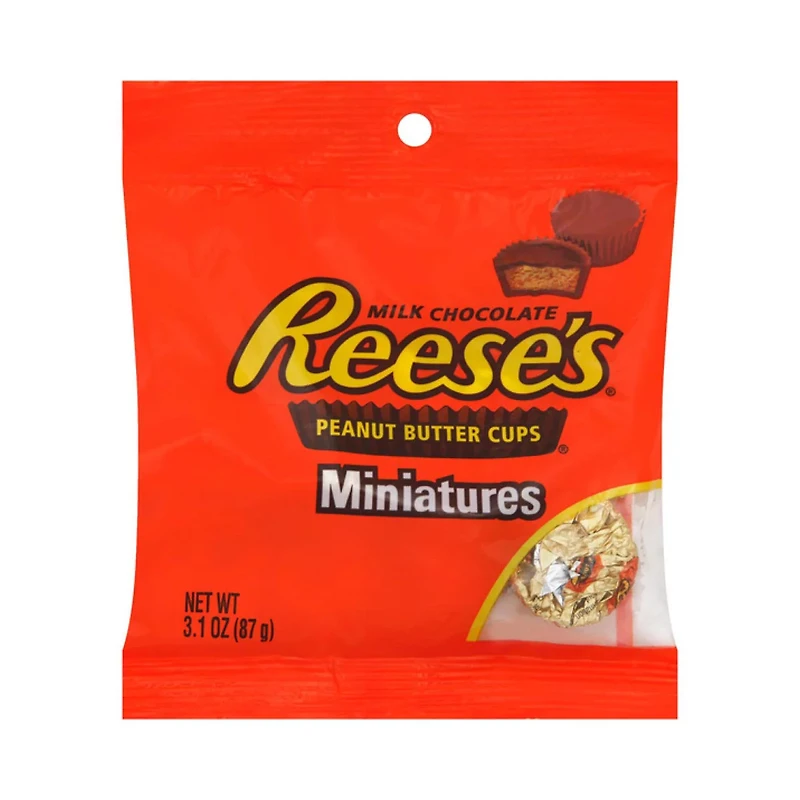 Reese's Milk Chocolate Peanut Butter Minis Candy Peg Bag, 2.4 oz