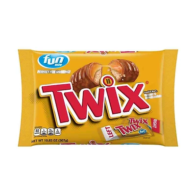 Twix Caramel Fun Size Chocolate Cookie Candy Bag, 10.83 oz.