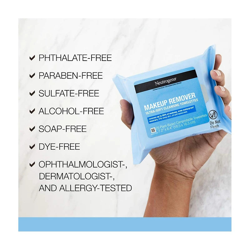 Neutrogena Makeup Remover Ultra-Soft Cleansing Towelettes, 25 ct