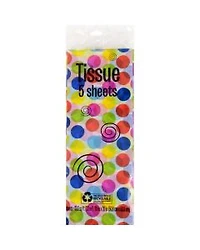 Party Tissue Paper Dots. 5 Sheets - 20 in x 20 in