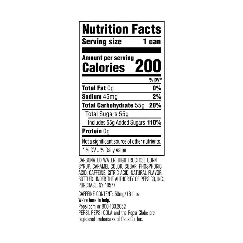 Pepsi Cola Soda, 16 oz. Can