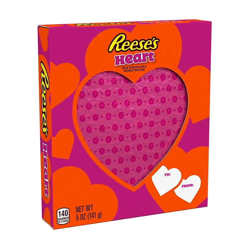 REESE'S Milk Chocolate Peanut Butter Heart, Valentine's Day Candy Gift Box, 5 oz