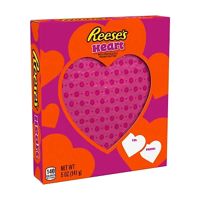 REESE'S Milk Chocolate Peanut Butter Heart, Valentine's Day Candy Gift Box, 5 oz