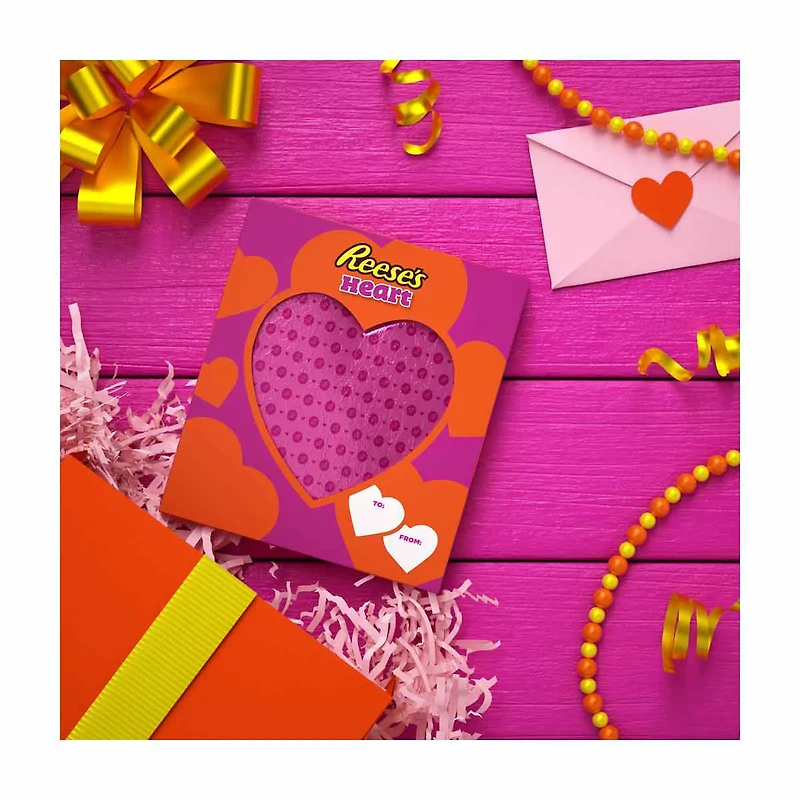 REESE'S Milk Chocolate Peanut Butter Heart, Valentine's Day Candy Gift Box, 5 oz