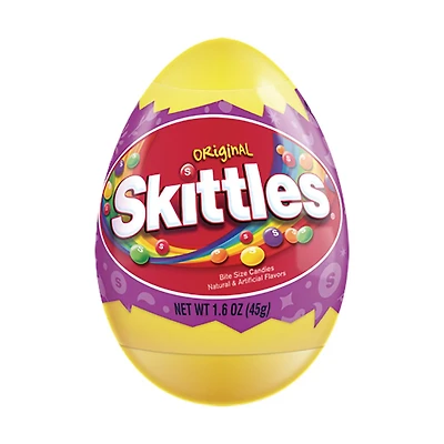 SKITTLES Original Chewy Candy Filled Easter Egg, Easter Basket Candy, 1.6 oz