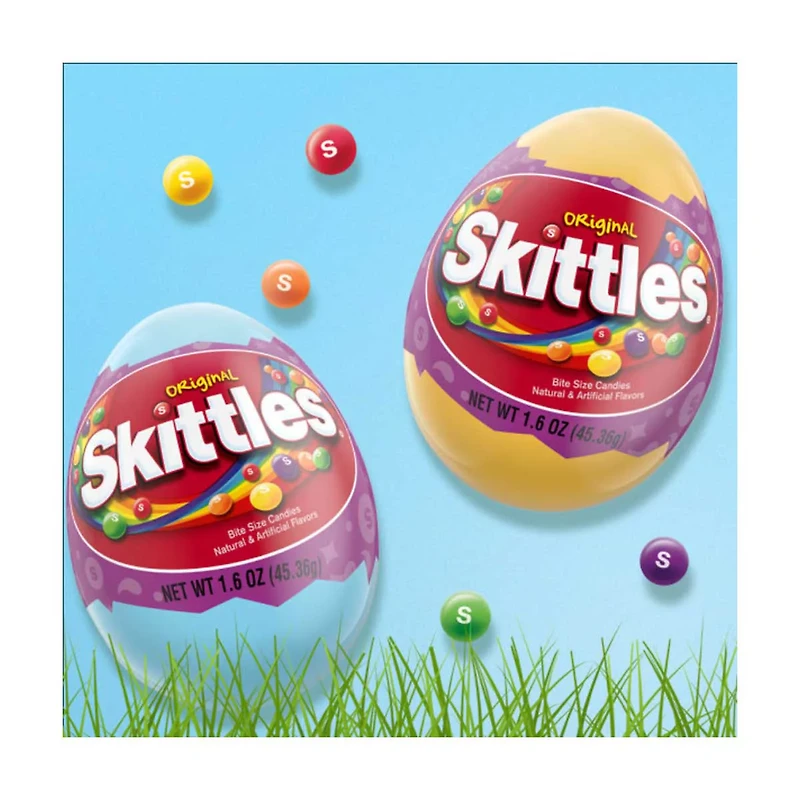 SKITTLES Original Chewy Candy Filled Easter Egg, Easter Basket Candy, 1.6 oz