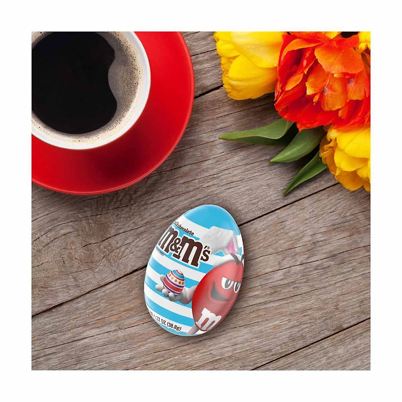 M&M'S Milk Chocolate Candy Filled Easter Egg Easter Basket Stuffer, 1.37 oz