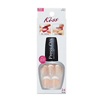 Kiss Press-On Nail Set Short Length, French Manicure, 24 Count