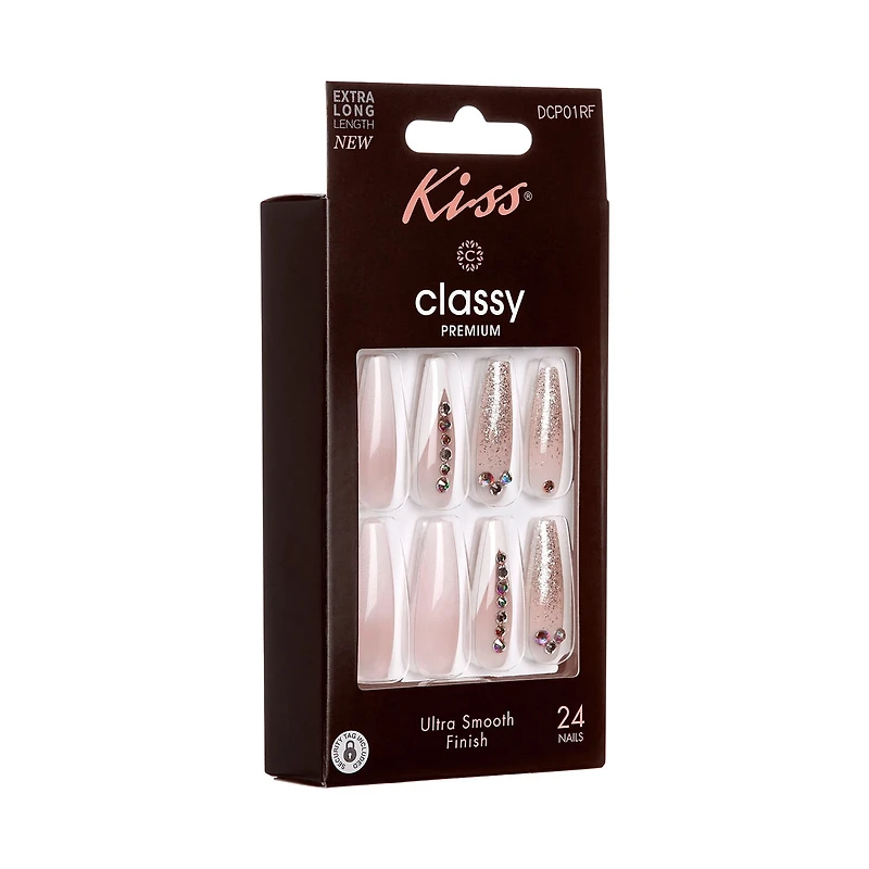 Kiss Press-On Nail Set Short Length, French Manicure, 24 Count