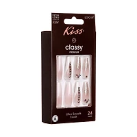 Kiss Press-On Nail Set Short Length, French Manicure, 24 Count