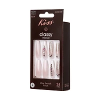 Kiss Press-On Nail Set Short Length, French Manicure, 24 Count