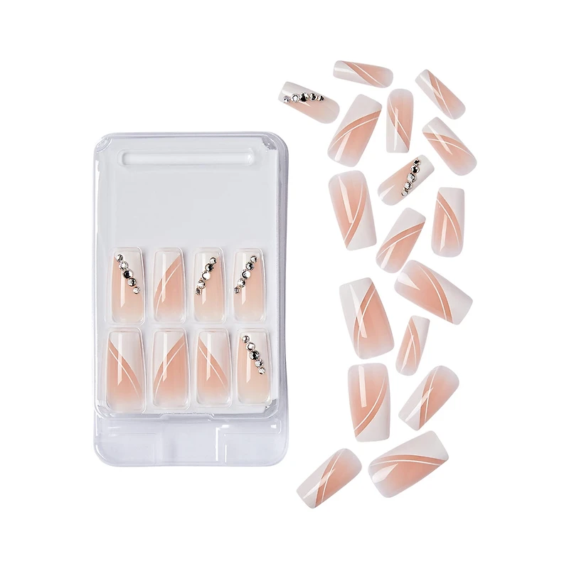 Kiss Press-On Design Manicure, Tabloid Buzz, 24 Count