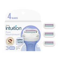 Schick Intuition Pure Nourishment Women's Razor Blade, 3 Refills