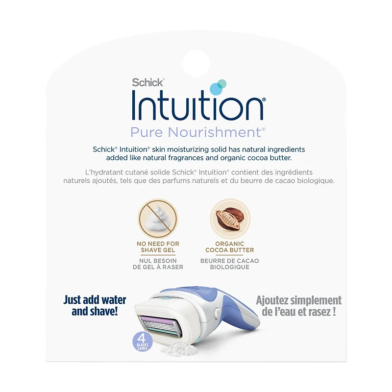 Schick Intuition Pure Nourishment Women's Razor Blade, 3 Refills