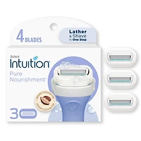 Schick Intuition Pure Nourishment Women's Razor Refill Blades, With Coconut Milk & Almond Oil, 3ct