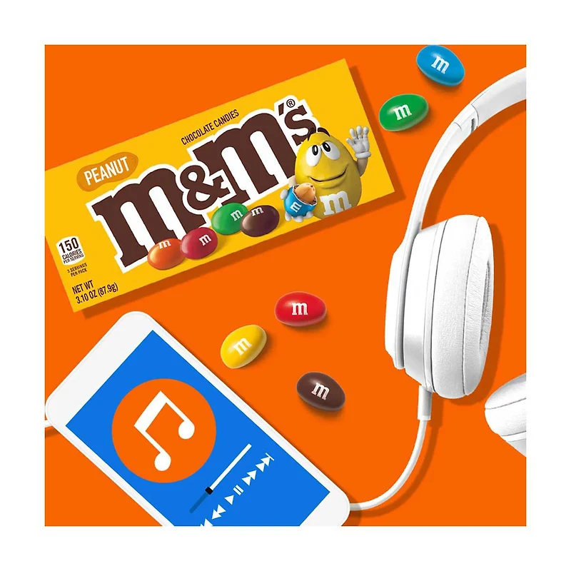 M&M's Peanut Chocolate Candies, 3.10 oz