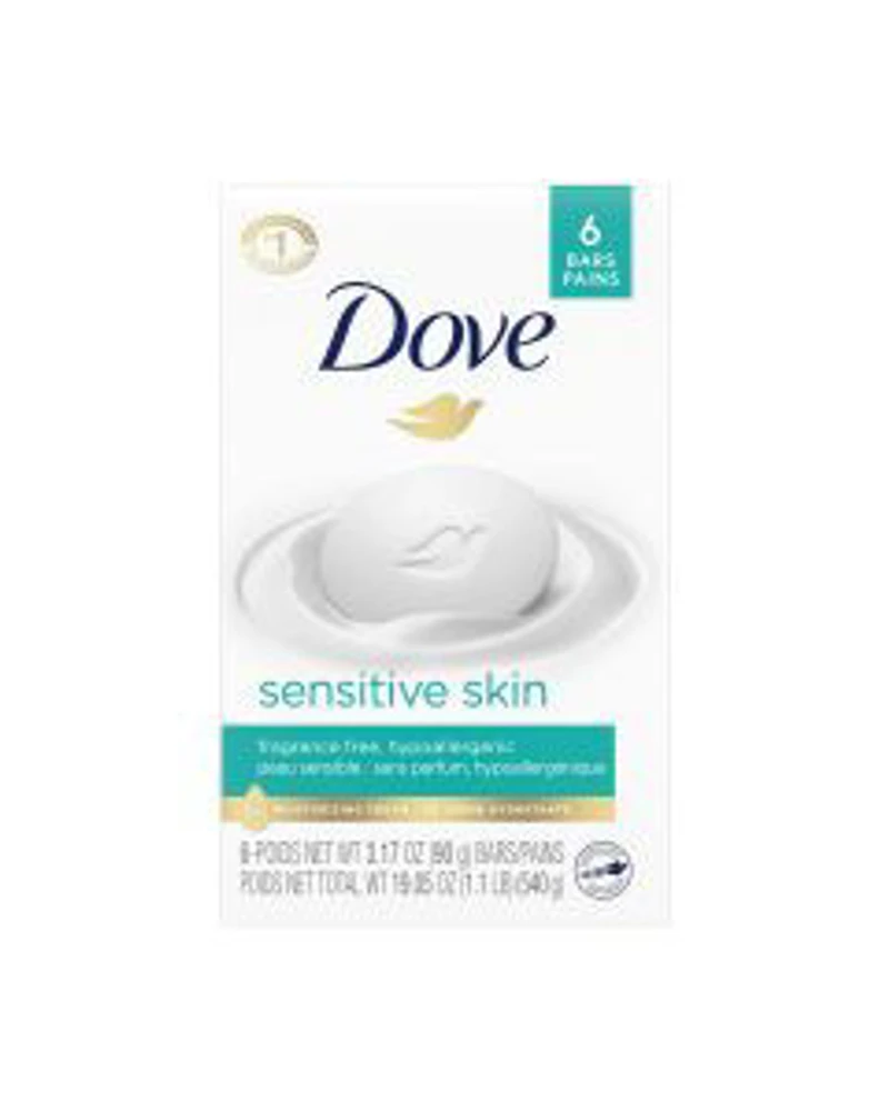 Dove Beauty Bar for Sensitive Skin, 3.17 oz, 6 Bars