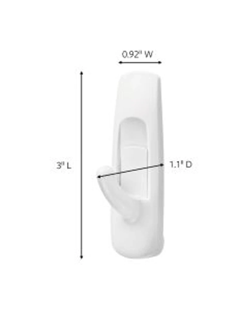 Command Medium Hooks, White, 2 Hooks, 4 Strips/Pack