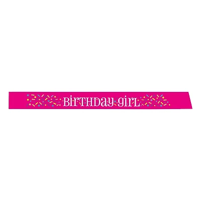 Birthday Girl Pink Satin Sash
