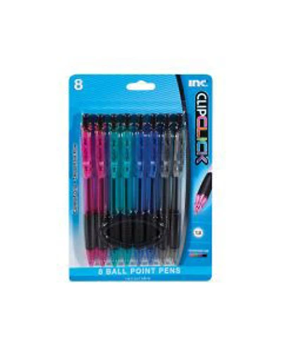 Inc Clip Click Pens, 8 Count.