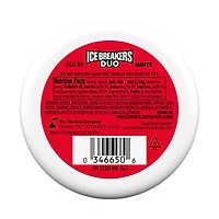 ICE BREAKERS Duo Fruit Plus Cool Strawberry Flavored Sugar Free Mints Puck, 1.3 oz