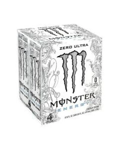 Monster Energy Zero Ultra Sugar Free Energy Drink, 16 fl oz, 4 ct