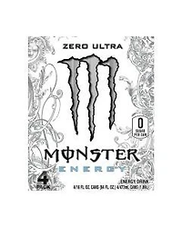 Monster Energy Zero Ultra Sugar Free Energy Drink, 16 fl oz, 4 ct