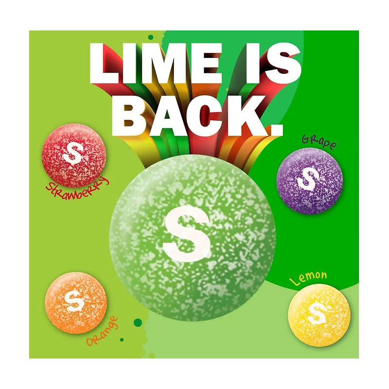 SKITTLES Sour Candy, Full Size, 1.8 oz