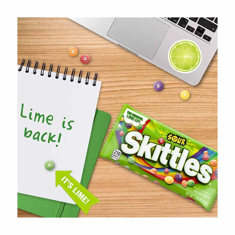 SKITTLES Sour Candy, Full Size, 1.8 oz