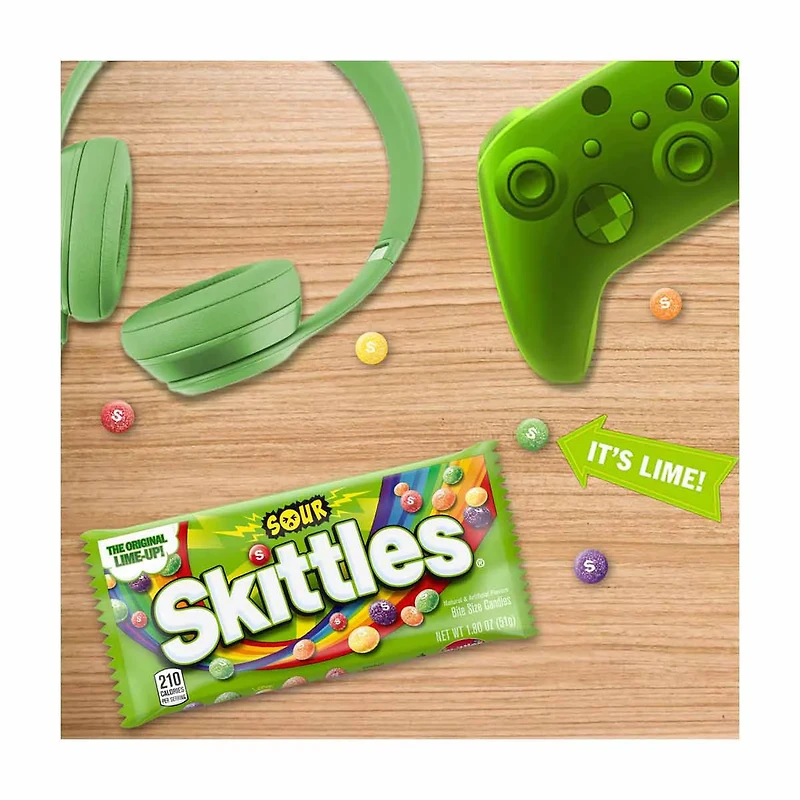 SKITTLES Sour Candy, Full Size, 1.8 oz