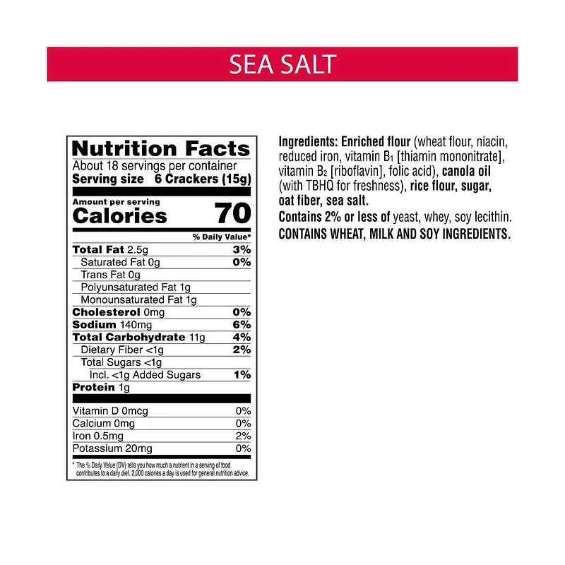 Kellogg's Town House Pita Crackers, Sea Salt, Ready to Dip Snacks, 9.5oz Box