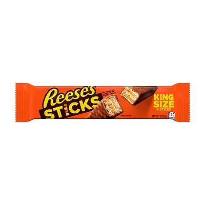 Reese's Sticks Milk Chocolate Peanut Butter Wafer Candy, King Size Sticks, 3 oz