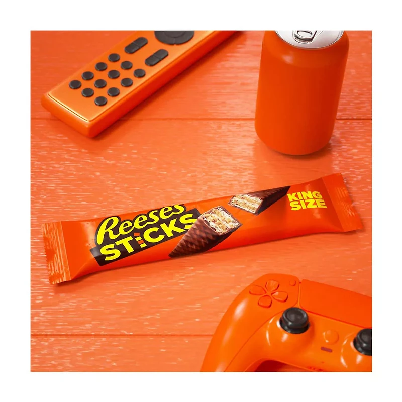 Reese's Sticks Milk Chocolate Peanut Butter Wafer Candy, King Size Sticks, 3 oz