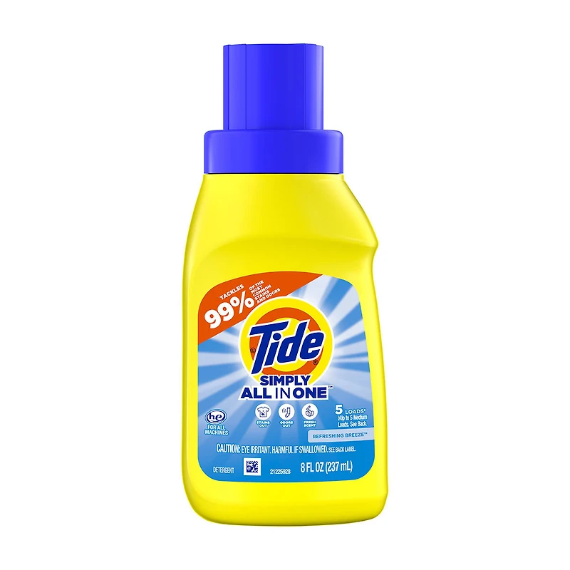 Tide Simply All-In-One Liquid Laundry Detergent, Refreshing Breeze Scent, 5 Load
