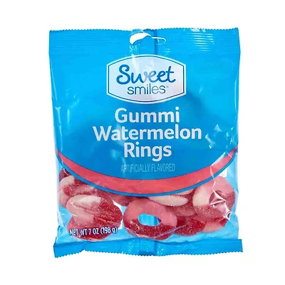 Sweet Smiles Gummi Watermelon Rings, 5 oz