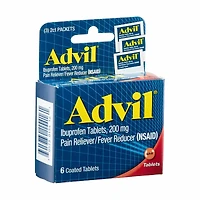 Advil Ibuprofen 200 mg Pain Reliever/Fever Reducer (NSAID) Tablets, 6 Count
