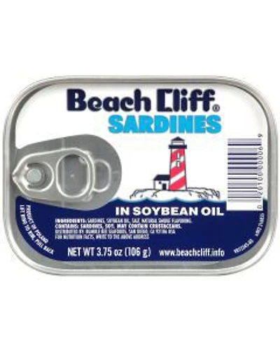 Beach Cliff Sardines Soybean Oil, 3.75 oz