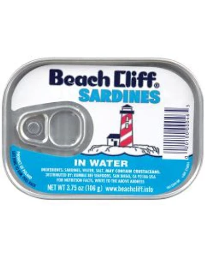 Beach Cliff Sardines in Water, 3.75 oz