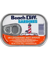 Beach Cliff Sardines in Louisiana Hot Sauce, 3.75 oz