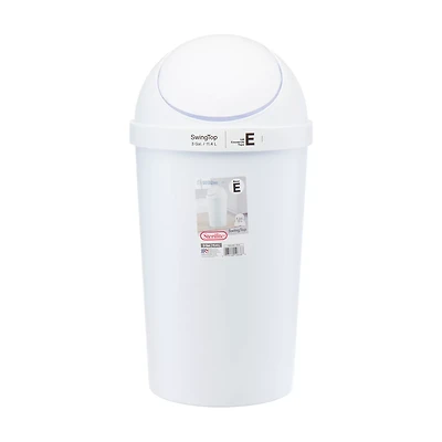 Sterilite Swing Top Wastebasket, 3 gal