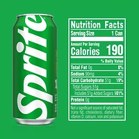Sprite Lemon-Lime Caffeine Free Soda Soft Drink Can, 16 fl oz