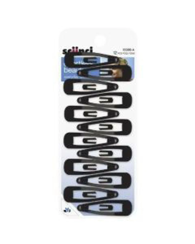 Scunci Effortless Beauty Snap Clips, Black, 12 Count
