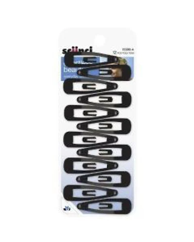Scunci Effortless Beauty Snap Clips, Black, 12 Count