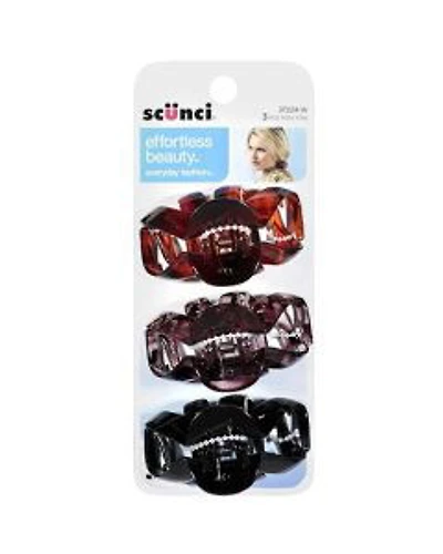 Scunci Effortless Beauty Hair Clips, 3 ct