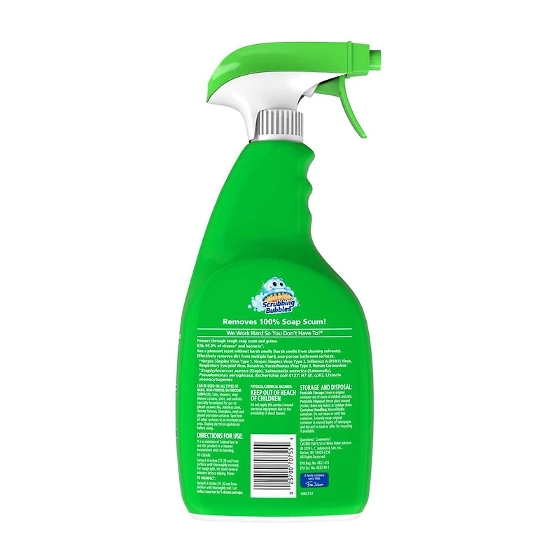 Scrubbing Bubbles Disinfectant Bathroom Grime Fighter Spray, Citrus, 32 fl oz