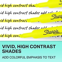 Sharpie Tank Style Highlighters, Chisel Tip, Fluorescent Yellow, 2 Count