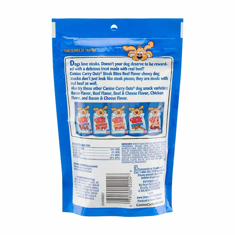 Canine Carry Outs Steak Bites Beef Flavor Dog Treats, 4.5 oz