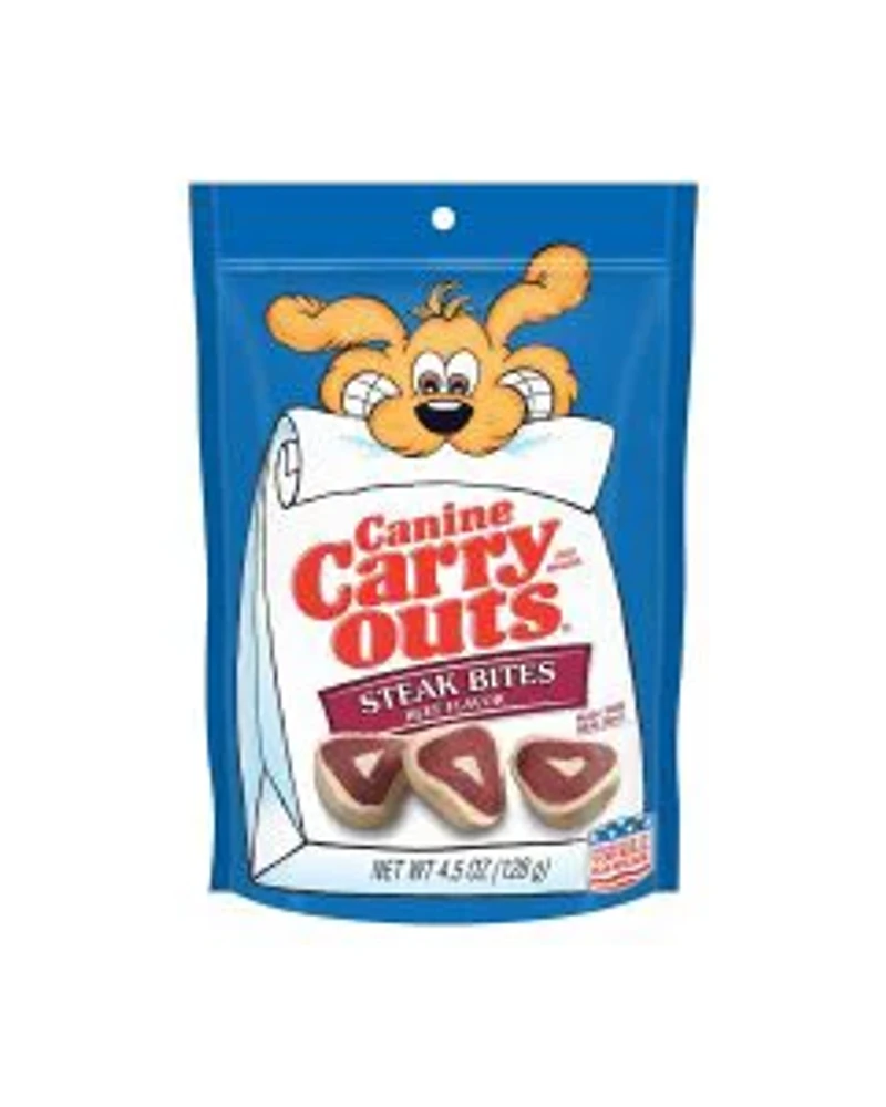 Canine Carry Outs Steak Bites Beef Flavor Dog Treats, 4.5 oz Bag