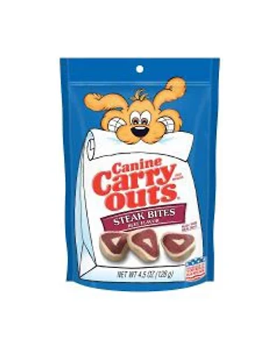 Canine Carry Outs Steak Bites Beef Flavor Dog Treats, 4.5 oz Bag
