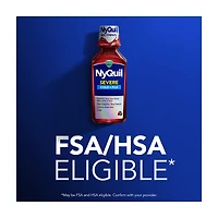 Vicks NyQuil SEVERE Cold & Flu Relief Liquid Medicine, Berry Flavored, 12 fl oz
